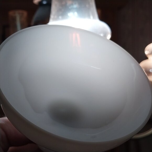 PORTIEUX VALLERYSTHAL white opaline Champagne/tall Sherbert glass - Picture 7 of 7